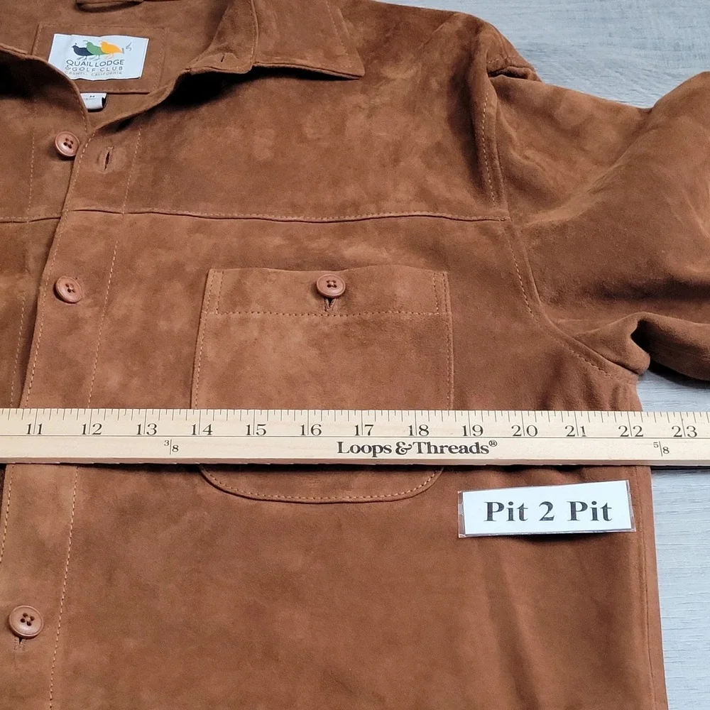 The Quail Motorsports Gathering Leather Shirt Mens M Carmel Calif Shacket Golf - Picture 14 of 16